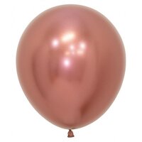 46cm Metallic Rose Gold Latex Balloons - Pk 25