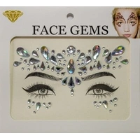 Silver Gem Face Jewels
