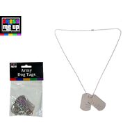 Silver Military Dog Tags Costume Accessory
