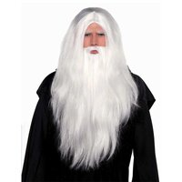 Wizard White Wig & Beard Set