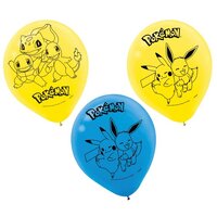 30cm Asstd. Classic Pokemon Latex Balloons - Pk 6