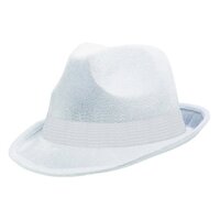 Adults' White Velour Fedora Hat
