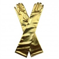 Metallic Gold Long Gloves