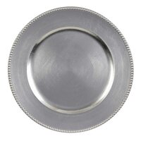 Premium Reusable Metallic Silver Serving Plate (35cm)