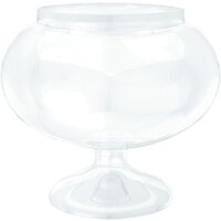Clear Round Plastic Jar on Pedestal (15.8cm)