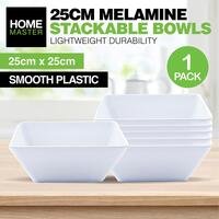 Square White Melamine Bowl (25x10.5cm)