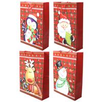 Jumbo Premium Glitter Christmas Gift Bag - Asstd. Designs