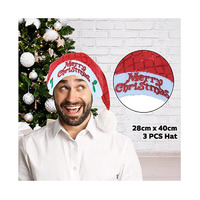 Deluxe Glitter Santa Hats - Pk 3