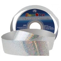 Holographic Silver Tear Ribbon (45m)