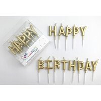"Happy Birthday" Gold Candles