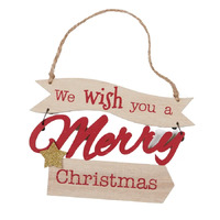 Christmas Wishes Hanging Decoration (20x15cm)
