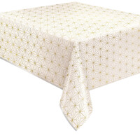 White & Gold Geometric Deco Table Cover (137x213cm)