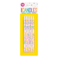 Groovy Pink Birthday Candles - Pk 12