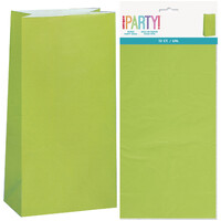 Lime Green Paper Treat Bags - Pk 12