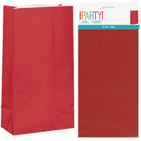 Ruby Red Paper Treat Bags - Pk 12