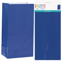 Royal Blue Paper Treat Bags - Pk 12