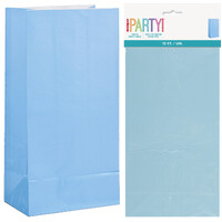 Powder Blue Paper Treat Bags - Pk 12