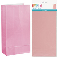 Lovely Pink Paper Treat Bags - Pk 12