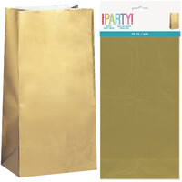 Gold Paper Treats Bags - Pk 10