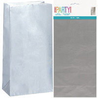 Silver Paper Treat Bags - Pk 10