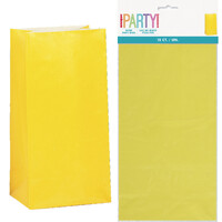 Yellow Paper Treat Bags - Pk 12