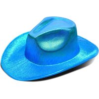 Adults Blue Shimmer Cowboy Hat