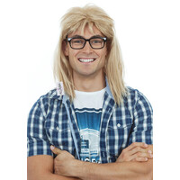 Garth Algar Blond Mullet Wig & Glasses