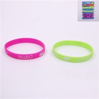 Back to the 80s Neon Rubber Wristbands - Pk 4