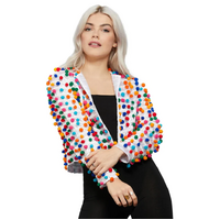 Adults' Rainbow Pom Pom Festival Jacket