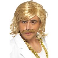 Adults' Retro Blonde Wig & Mo' Set