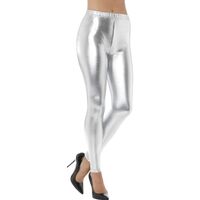 Adults' Silver Wetlook Leggings