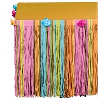 Tropical Multicolour Fringed Table Skirt (2.7m)