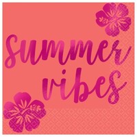 Summer Vibes Tropical Paper Napkins - Pk 16