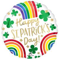 45cm St. Patrick's Day Rainbow Round Foil Balloon
