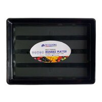 Large Black Rectangle Reusable Platter (46x34x3cm)