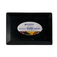 Medium Black Rectangle Reusable Platter (40x28x2cm)