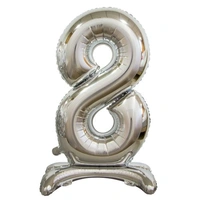76cm Silver Number 8 Standing Foil Balloon*