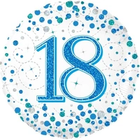 18' Blue/White Sparkling Fizz Foil Balloon (18in.)
