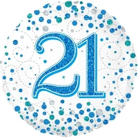 21' Blue/White Sparkling Fizz Foil Balloon (18in.)