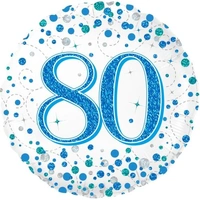 80' Blue/White Sparkling Fizz Foil Balloon (18in.)