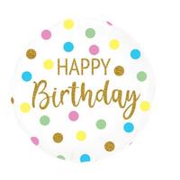 Happy Birthday Pastel Polka Round Foil Balloon (18in.)
