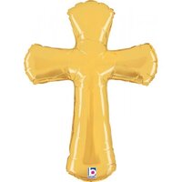 Gold Cross Shape Foil Balloon (44in.)
