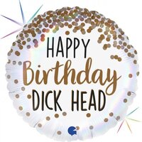 Happy Birthday D-ck Head Holo Round Foil Balloon (18in.)