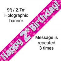2nd Birthday Pink Holo Banner (2.7M)