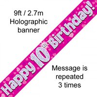 10th Birthday Pink Holo Banner (2.7M)