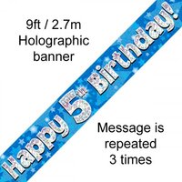 5th Birthday Blue Holo Banner (2.7M)