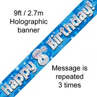 8th Birthday Blue Holo Banner (2.7M)