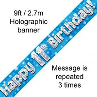 11th Birthday Blue Holo Banner (2.7M)