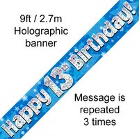 13th Birthday Blue Holo Banner (2.7M)