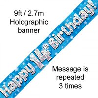 14th Birthday Blue Holo Banner (2.7M)
